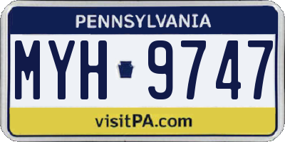 PA license plate MYH9747