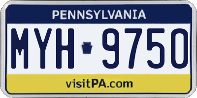 PA license plate MYH9750