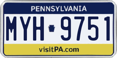 PA license plate MYH9751