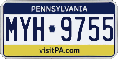 PA license plate MYH9755
