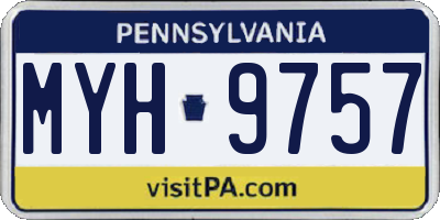 PA license plate MYH9757