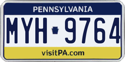 PA license plate MYH9764