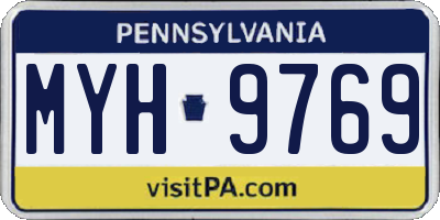 PA license plate MYH9769