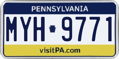 PA license plate MYH9771