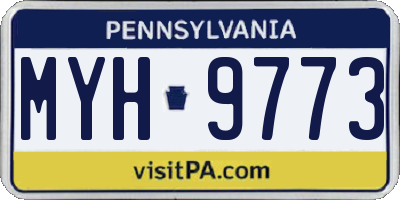 PA license plate MYH9773