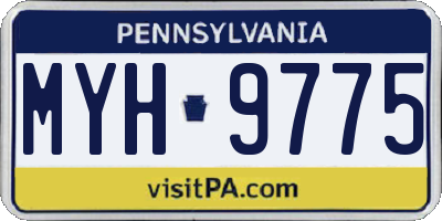 PA license plate MYH9775