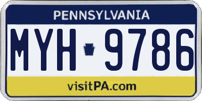 PA license plate MYH9786