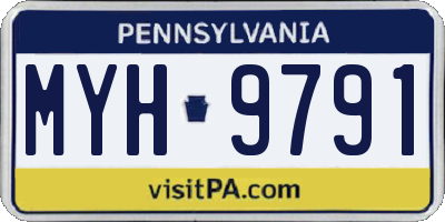 PA license plate MYH9791