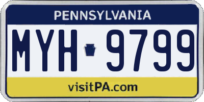 PA license plate MYH9799