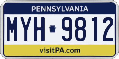 PA license plate MYH9812