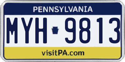 PA license plate MYH9813