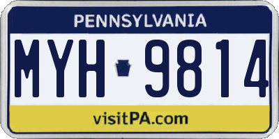 PA license plate MYH9814