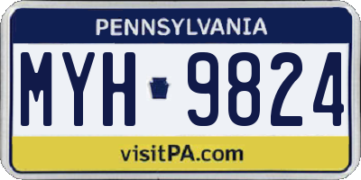 PA license plate MYH9824