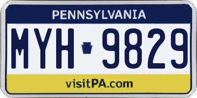 PA license plate MYH9829