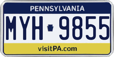 PA license plate MYH9855
