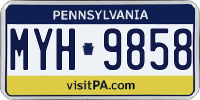 PA license plate MYH9858