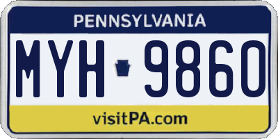 PA license plate MYH9860