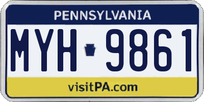 PA license plate MYH9861