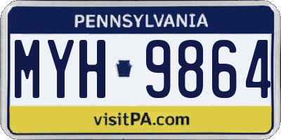 PA license plate MYH9864