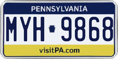 PA license plate MYH9868