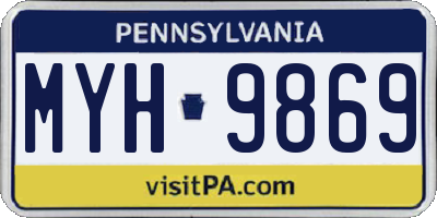 PA license plate MYH9869