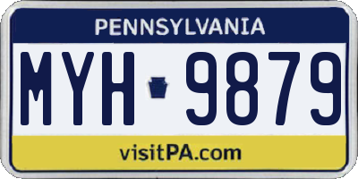 PA license plate MYH9879