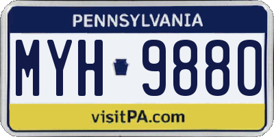 PA license plate MYH9880