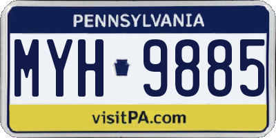 PA license plate MYH9885