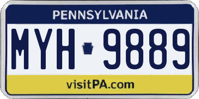 PA license plate MYH9889