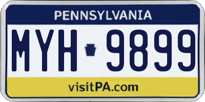 PA license plate MYH9899