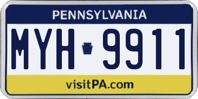 PA license plate MYH9911