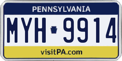 PA license plate MYH9914