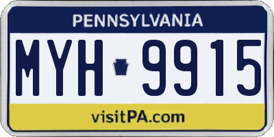 PA license plate MYH9915
