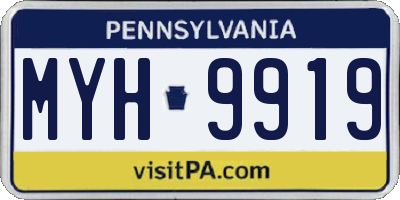PA license plate MYH9919