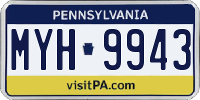 PA license plate MYH9943