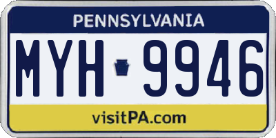 PA license plate MYH9946