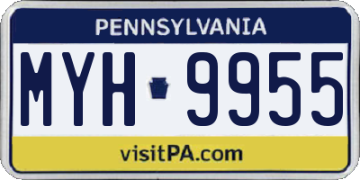 PA license plate MYH9955