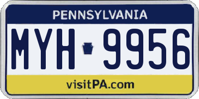 PA license plate MYH9956