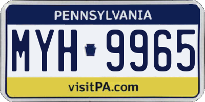 PA license plate MYH9965