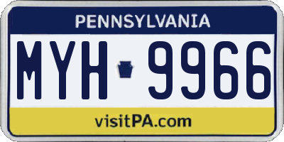 PA license plate MYH9966