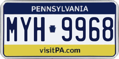 PA license plate MYH9968
