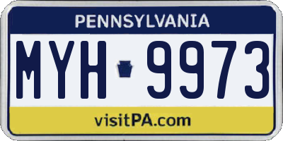 PA license plate MYH9973