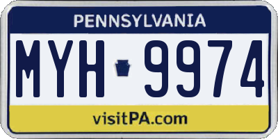 PA license plate MYH9974