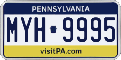 PA license plate MYH9995