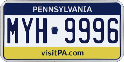 PA license plate MYH9996