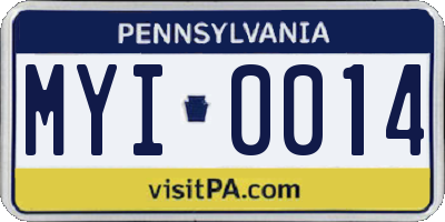 PA license plate MYI0014