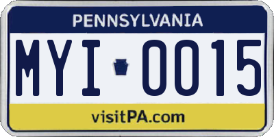 PA license plate MYI0015