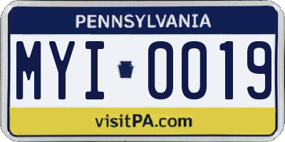 PA license plate MYI0019