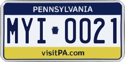 PA license plate MYI0021