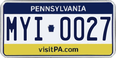 PA license plate MYI0027